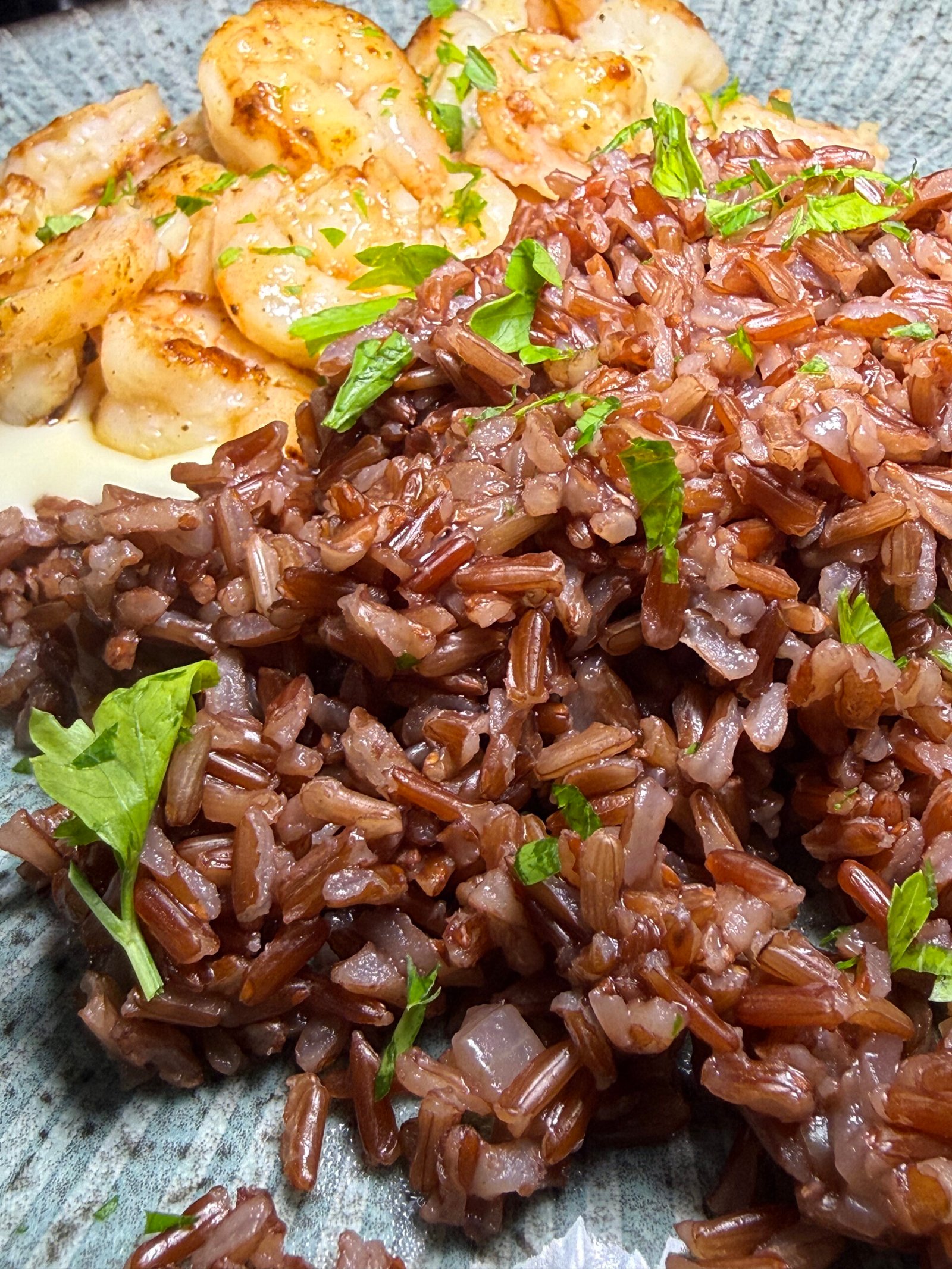 Camarão ao creme de brie e mel com arroz vermelho (2 pessoas) 5 Camarão ao creme de brie e mel com arroz vermelho (2 pessoas) - Imagem 5